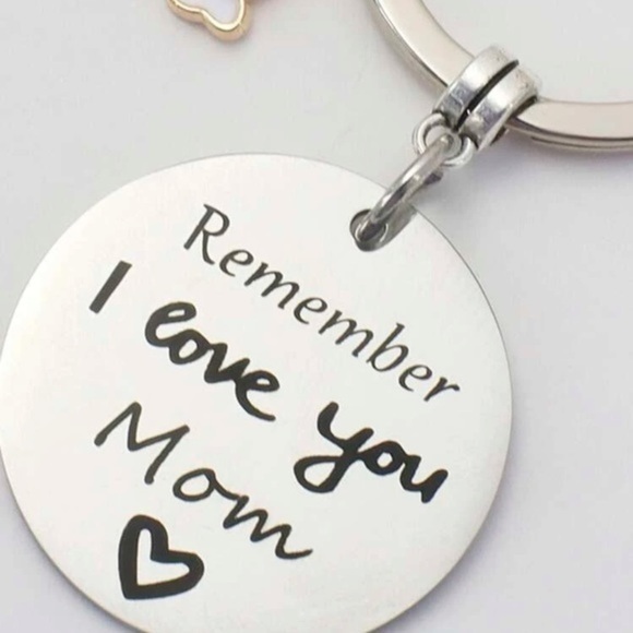 Remember I Love You Mom Charm with Rainbow Engraved Heart Mother's Day Gift - Picture 3 of 6